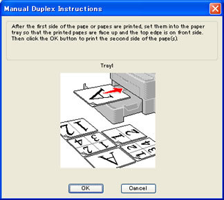 manual duplex printing from tray 1