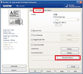 Click Other Print Options