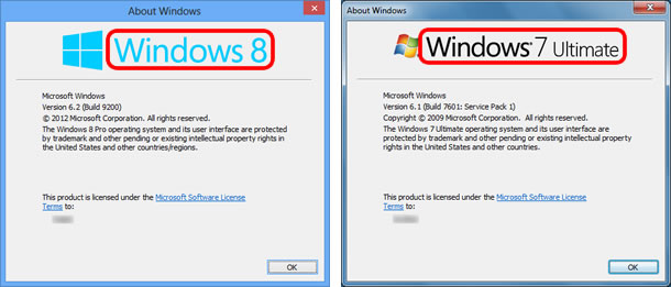 Windows®의 버전 확인