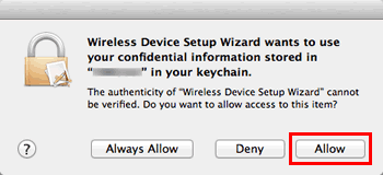 Click "Allow" when you agree to use your confidential information