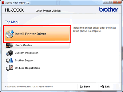 Click Install Printer Driver