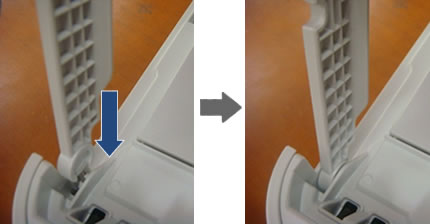 Insert scanner cover support into machine
