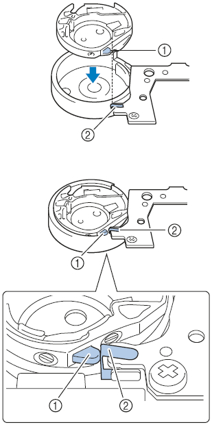 How to insert the bobbin case in the machine