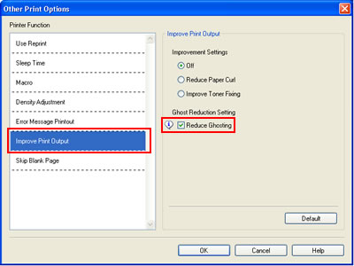 Improve Print Output - Reduce Ghosting