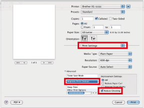 Choose Improve Print Output