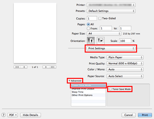 Mac Toner Save Mode Mac Toner Save Mode