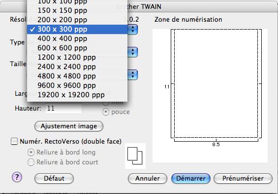 J'utilise un Macintosh®. A quoi servent les réglages dans la fenêtre du  scanner?