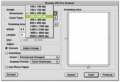 What are the settings in the Scanner window used for on an Apple Mac? |  Brother
