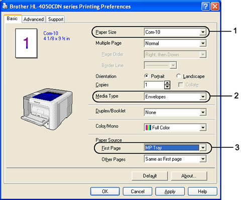 How do I print on thick paper, labels and envelopes from the MP tray in  Windows applications?