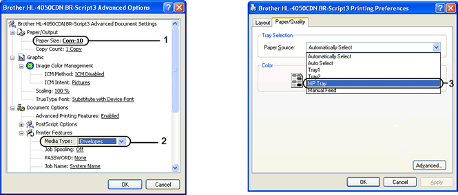 Hoe kan ik afdrukken op dik papier, etiketten en enveloppen vanuit de  multifunctionele lade in Windows-toepassingen? | Brother