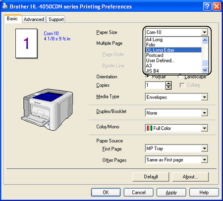 Cómo puedo imprimir, en papel grueso, etiquetas y sobres desde la bandeja  multipropósito utilizando aplicaciones Windows? | Brother