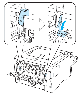 Pull down two gray levers