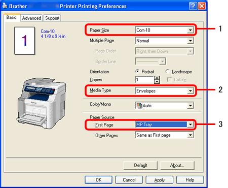 Comment Proceder Pour Imprimer Sur Du Papier Epais Des Etiquettes Ou Des Enveloppes Depuis Le Bac Mu Avec Les Applications Windows Brother