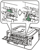 Pull down two green levers