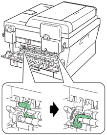 Pull down the two green levers.