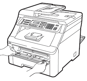 slide the manual feed slot paper guides 