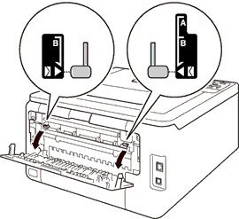 Pull down two gray levers