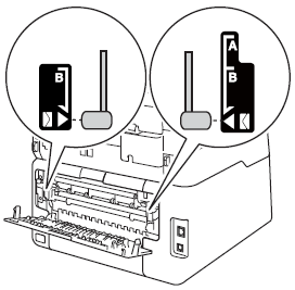 Pull down the two gray levers