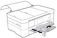 Unfold the paper support flap