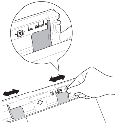 Slide the manual feed slot paper guides