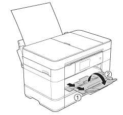 Unfold the paper support flap