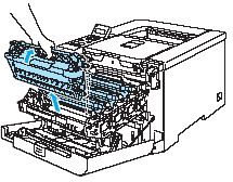 Pull the toner cartridge out of the drum unit