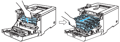 Lift the drum unit up and then pull it out until it stops