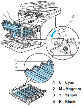 Slide the toner cartridge into the drum unit