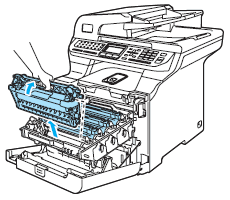 Pull the toner cartridge out of the drum unit