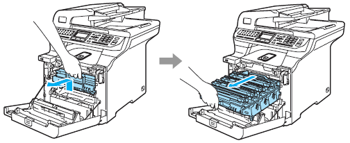 Lift the drum unit up and then pull it out until it stops