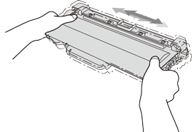 Shake new toner cartridge side to side