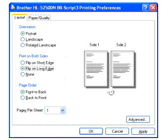 Print On Both Sides Of The Paper Brother   E5250 U WXPC016 