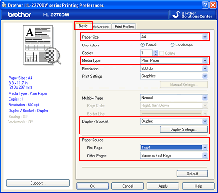 Auto duplex printing from tray 1