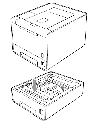 Placing the machine on the lower tray