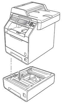 Placing the machine on the lower tray