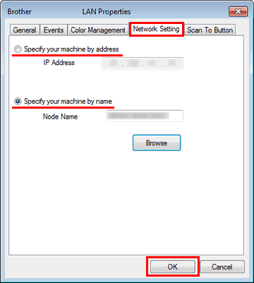 Network Scanner Properties