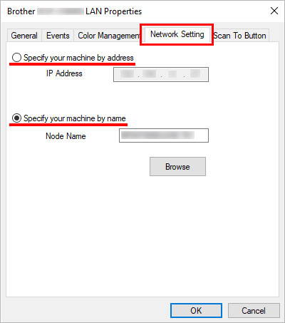 Network Setting tab