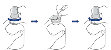 Remove ink bottle cap, remove film from ink bottle, and then replace cap