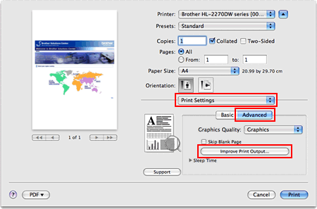 Advanced Tab - Improve Print Output