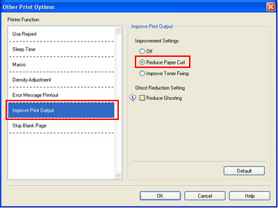 Improve Print Output - Reduce Paper Curl