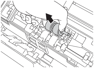 Pinch Pick-up Roller and pull it out of machine