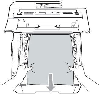 pull the jammed paper