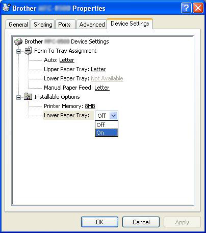 I M Using Windows Xp I Can T Tell My Application To Feed Paper From The Lower Tray Brother