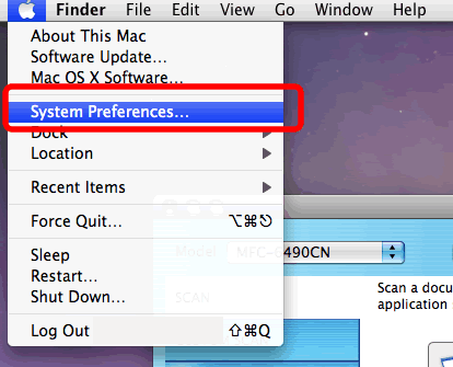 Choose the System Preferences from the Apple menu.