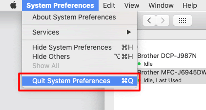 Sulje System Preferences (Järjestelmäasetukset)