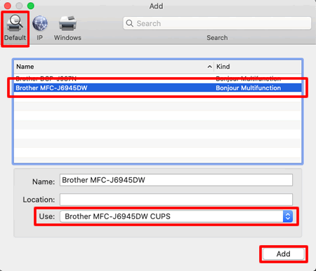 how to connect mac to printer brother