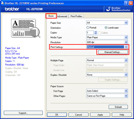 Print Settings