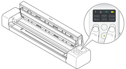 Press and hold both the Color/Mono Switching Button and the 2side/1side Switching Button