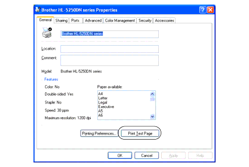 How do I print a Test page? | Brother