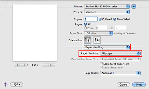 Print dialog- Layout